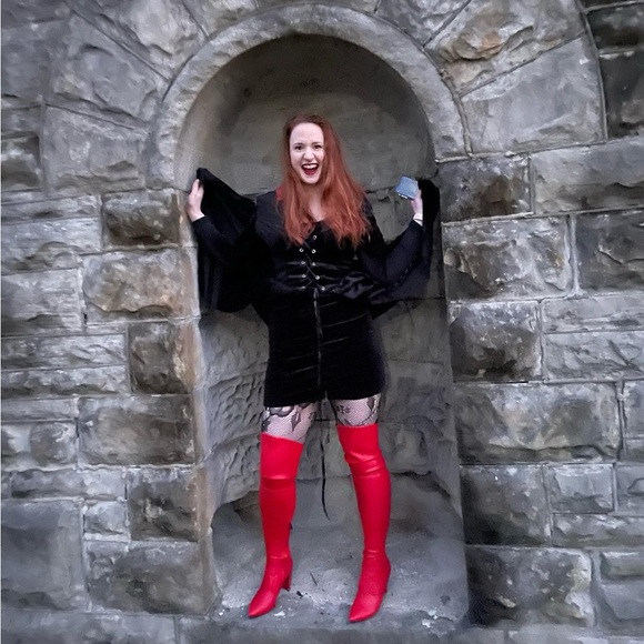 Red Thigh High Over the Knee Boots - 8.5 - Picture 10 of 13